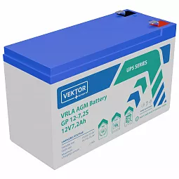 Купить Аккумуляторная батарея VEKTOR ENERGY GP 12-7.2S 12В 7.8Ач AGM F2 для ИБП в Краснодаре