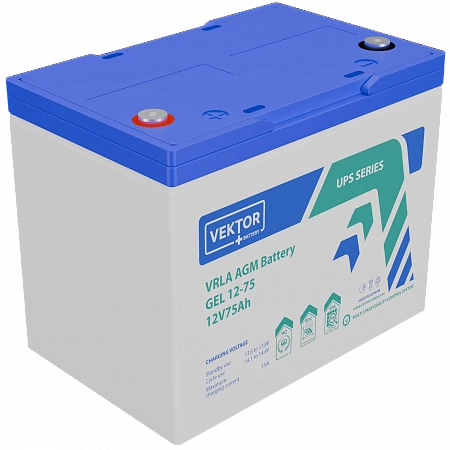 Купить Аккумуляторная батарея VEKTOR ENERGY GEL 12-75 в Краснодаре