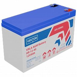 Купить Аккумуляторная батарея VEKTOR ENERGY HR 12-40W 12В 9Ач AGM F2 для ИБП в Краснодаре